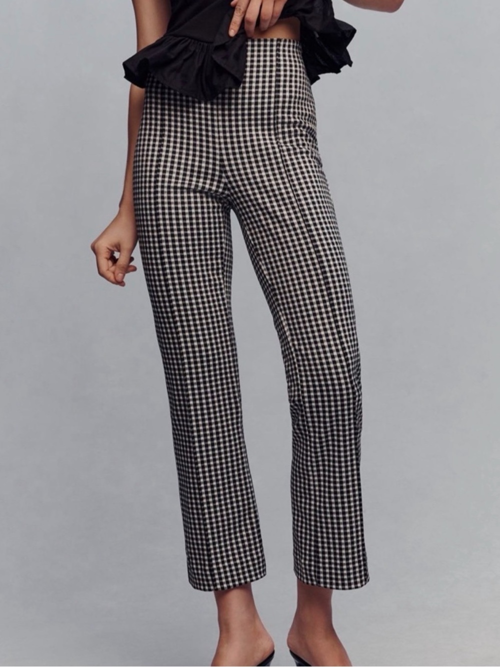 Anthropologie Maeve Black and White Gingham Pants